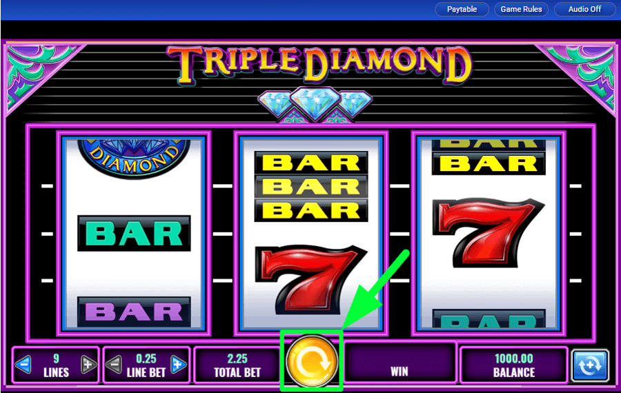 Triple Diamond Cliquez sur le bouton « Spin ».