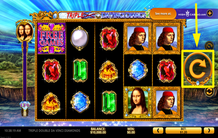 Triple Double Da Vinci Diamonds ВРАЩАЙТЕСЬ, ЧТОБЫ ВЫИГРАТЬ.