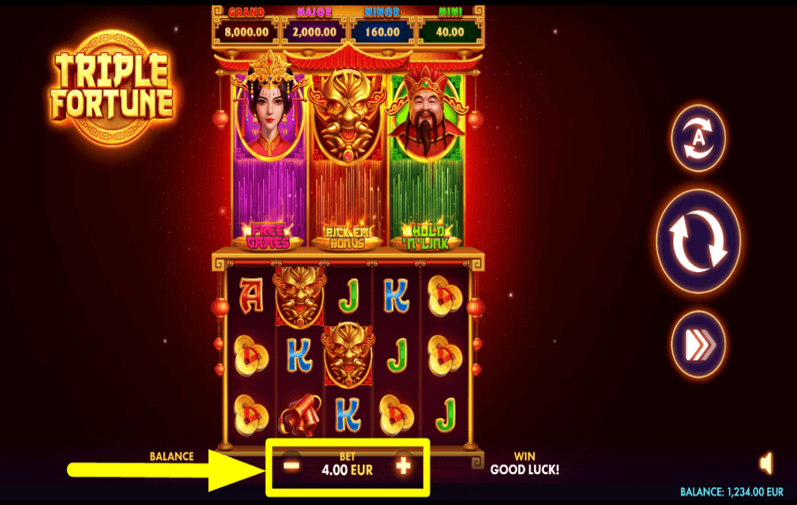 Triple Fortune ASSIGN THE BET.