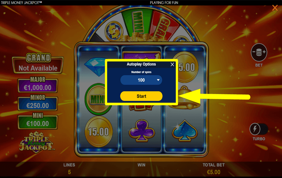 Triple Money Jackpot AUTOPLAY VERWENDEN.