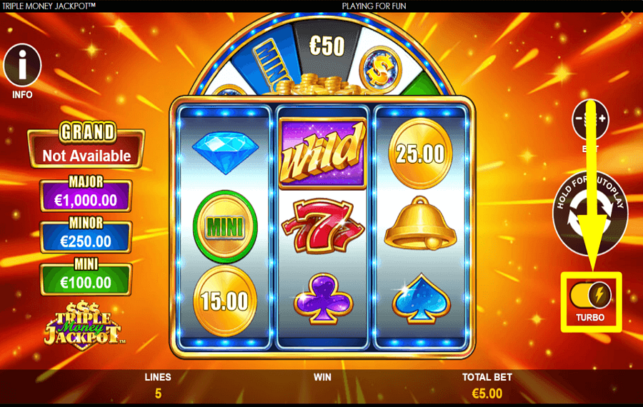 Triple Money Jackpot TURBOMODUS AKTIVIEREN.
