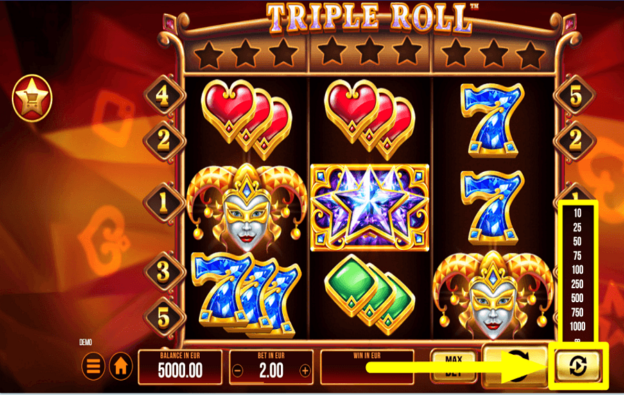 Triple Roll ПРОДОЛЖИТЬ В АВТОМАТИЧЕСКОМ РЕЖИМЕ.