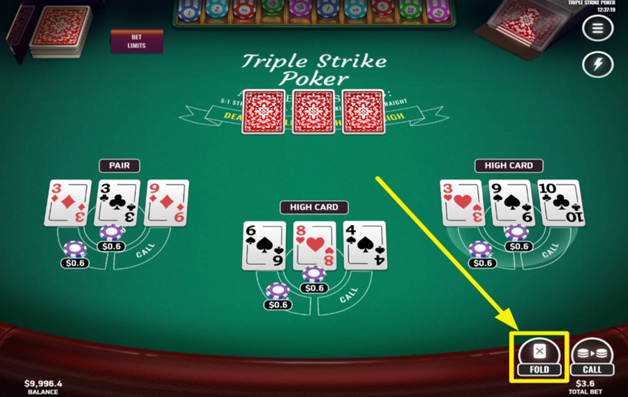 Triple Strike Poker LÂCHE LA MAIN.