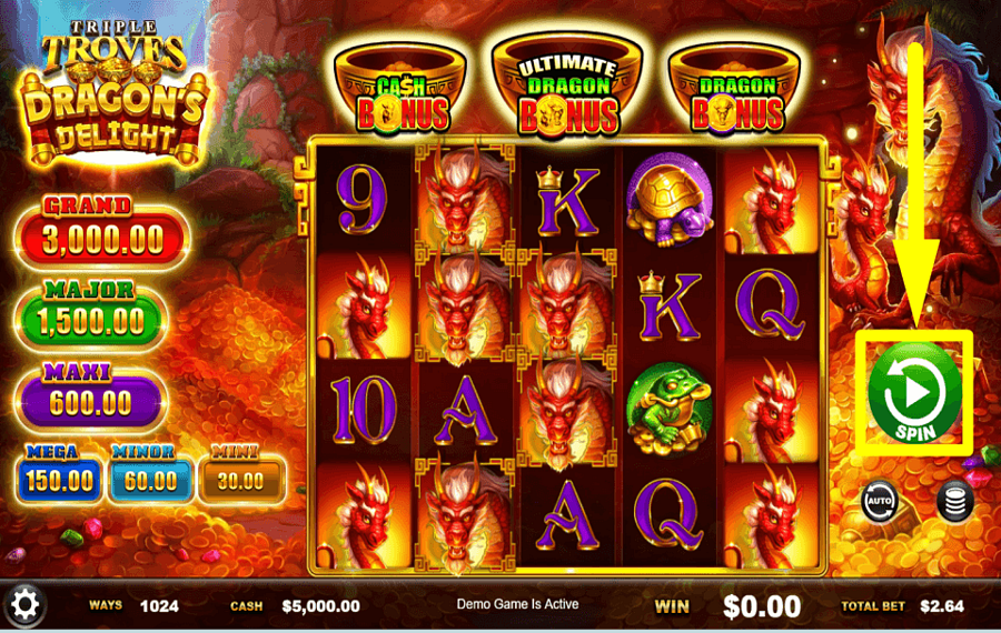 Triple Troves Dragons Delight НАЧНИТЕ ИГРАТЬ В АЗАРТНЫЕ ИГРЫ.