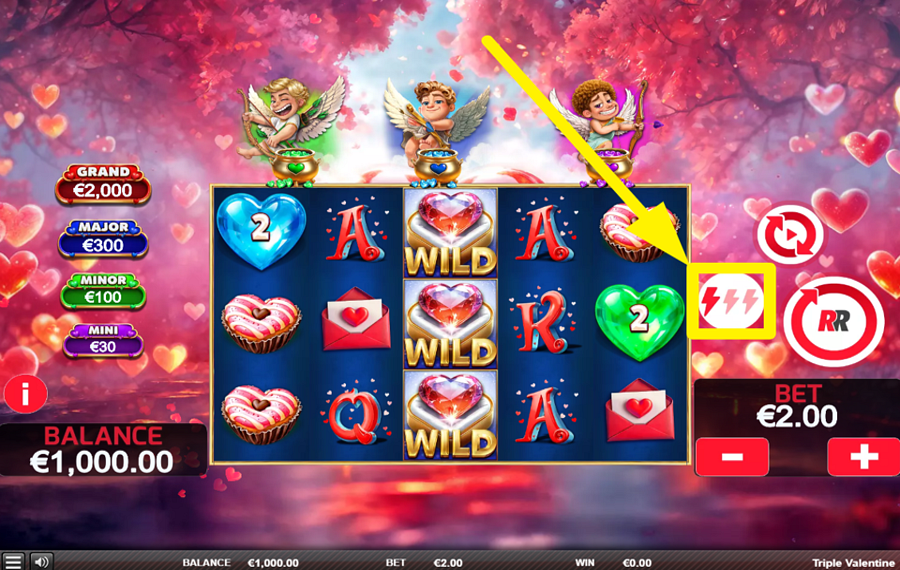 Triple Valentine ADJUST THE REEL SPEED.