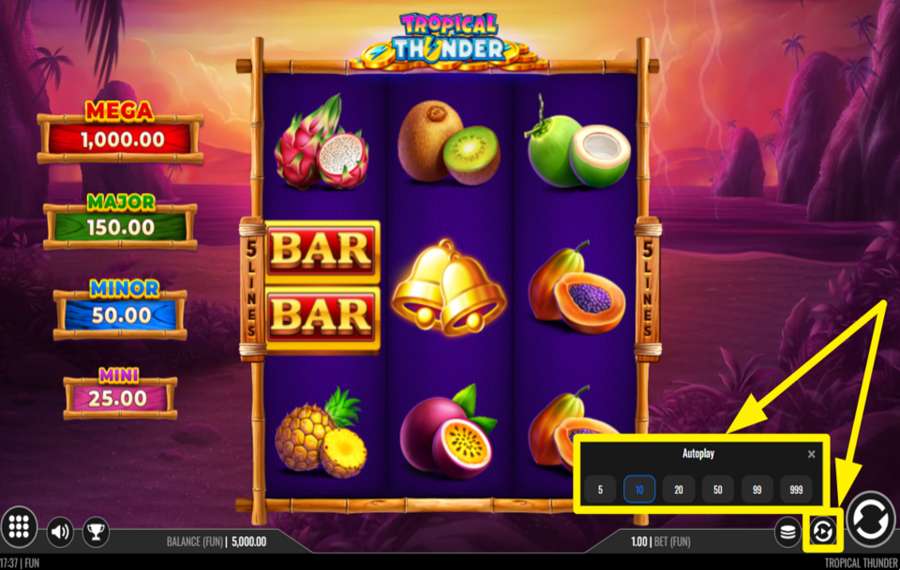 Tropical Thunder TRIGGER AUTOMATIC PLAY.