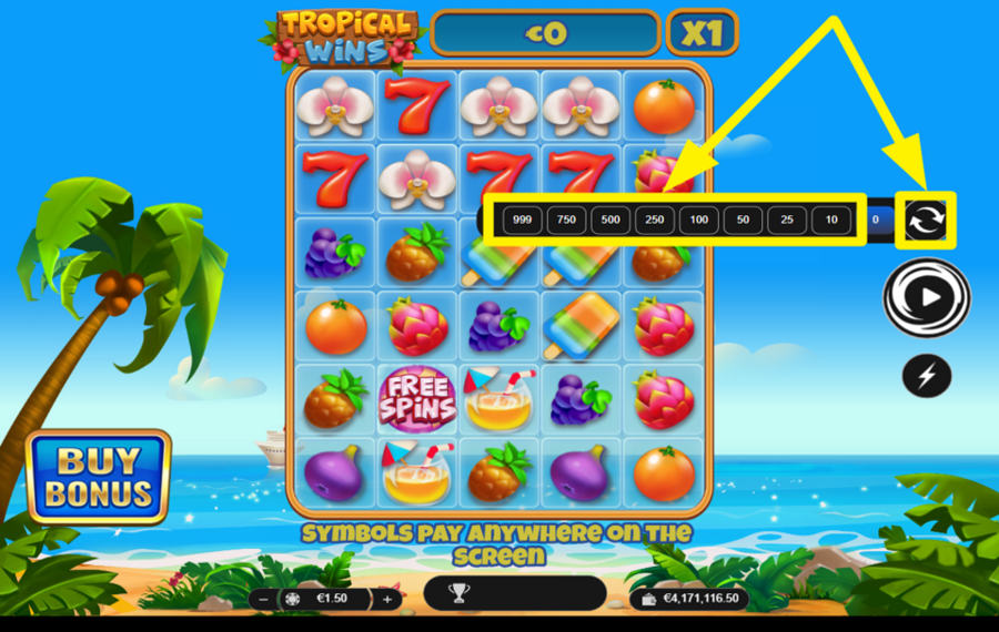 Tropical Wins AUTOMATISCHES SPIEL AUSLÖSEN.