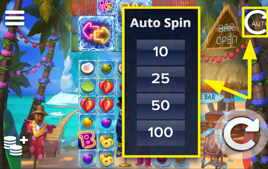Tropicool 2 USE AUTOMATED SPINS.