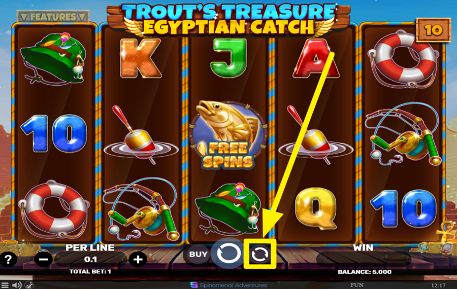 Trouts Treasure Egyptian Catch CHOOSE AUTOMATIC SPINS.
