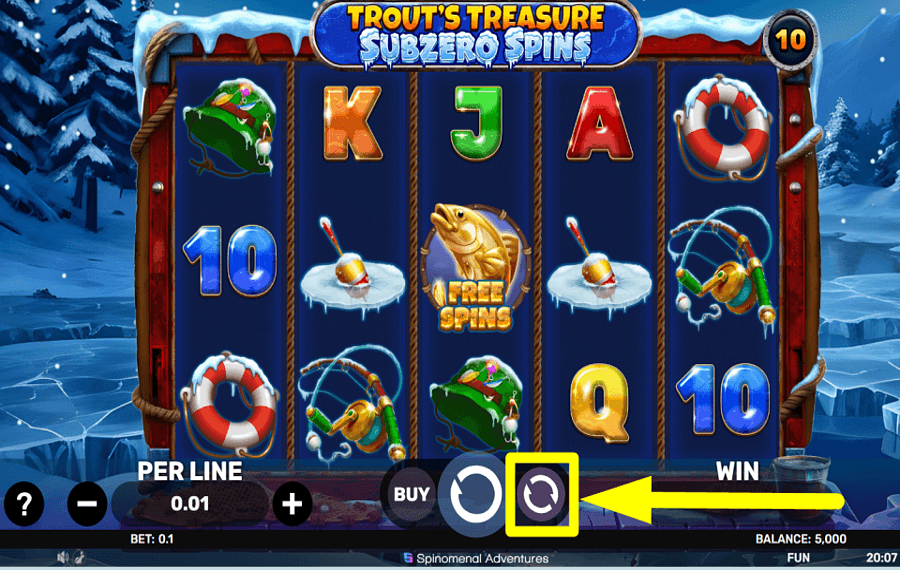 Trouts Treasure Subzero Spins CONSIDER AUTOPLAY.