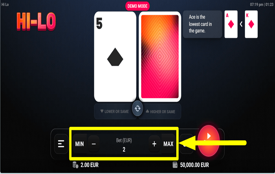 TrueLabs Hi Lo FIJA TU APUESTA.