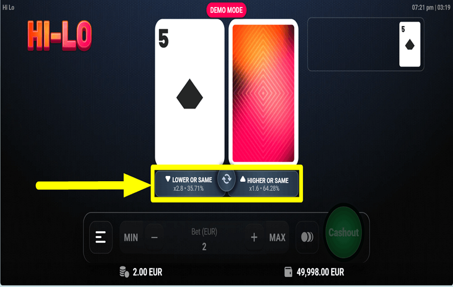 TrueLabs Hi Lo ADIVINA PARA GANAR.