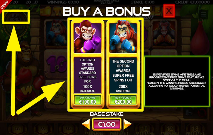 Tumble in the Jungle Wild Fight ACQUÉRIR DES TOURS GRATUITS.