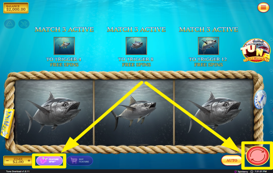 Tuna Overload ENABLE FEATURE SPIN.