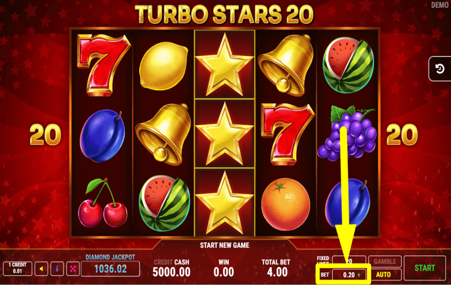 Turbo Stars 20 CHOOSE THE STAKE.