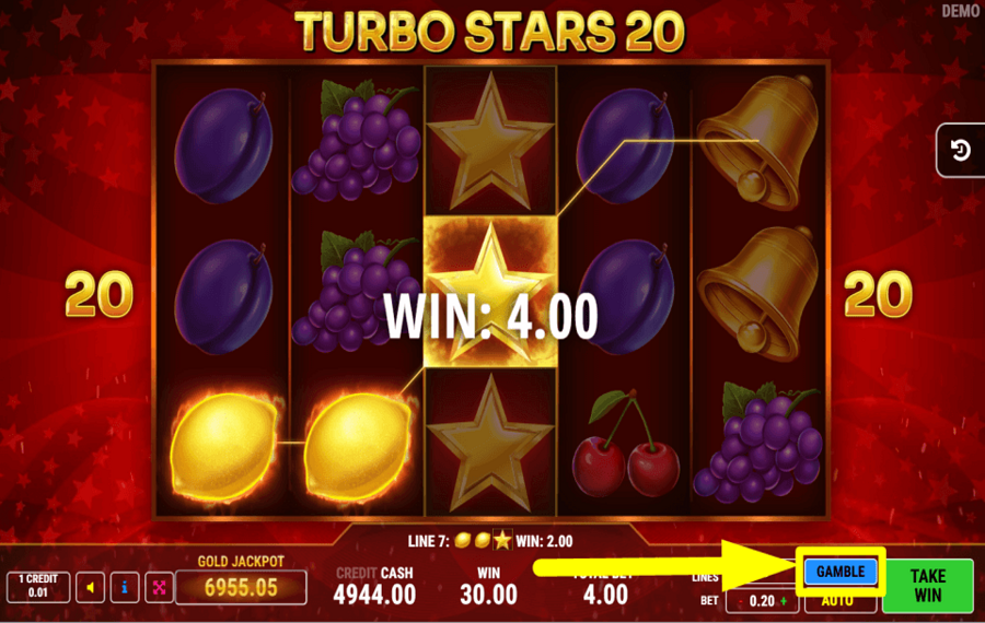 Turbo Stars 20 GO FOR THE GAMBLE.