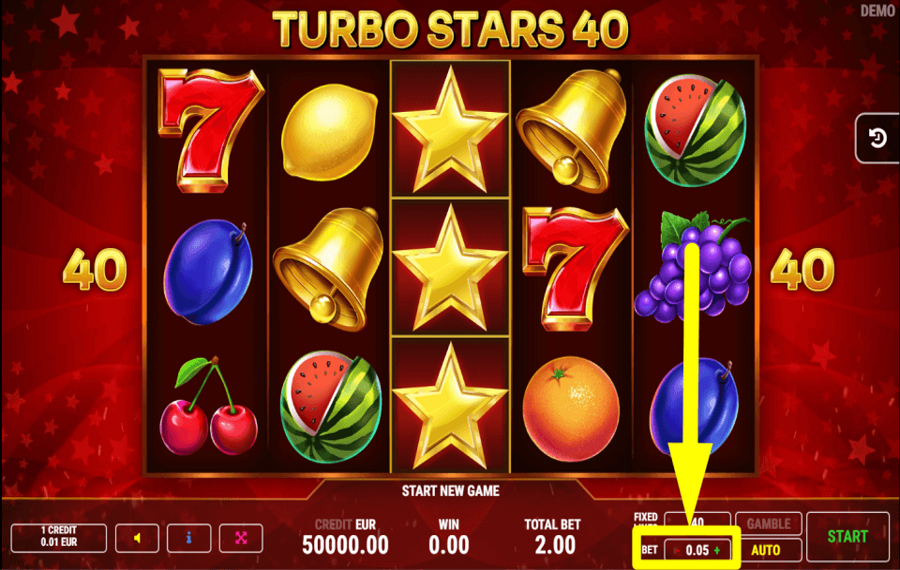 Turbo Stars 40 CAST YOUR BET.