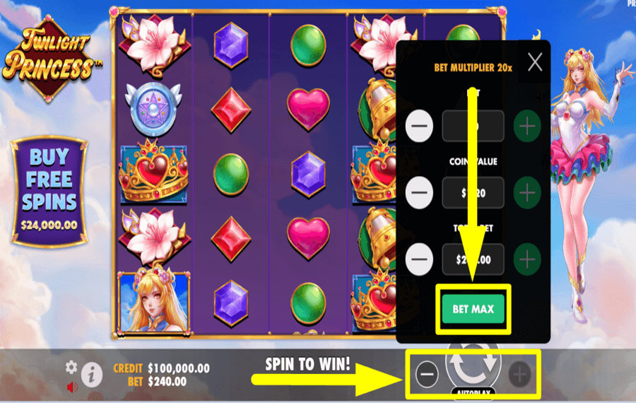 Twilight Princess APPLY THE MAXIMUM BET.