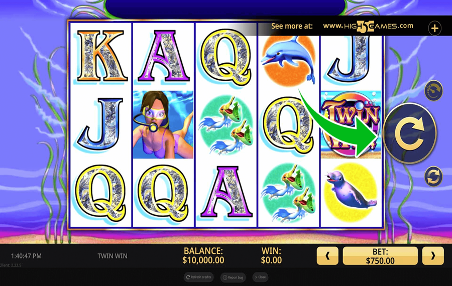 Twin Win Click / Tap the “Spin” button