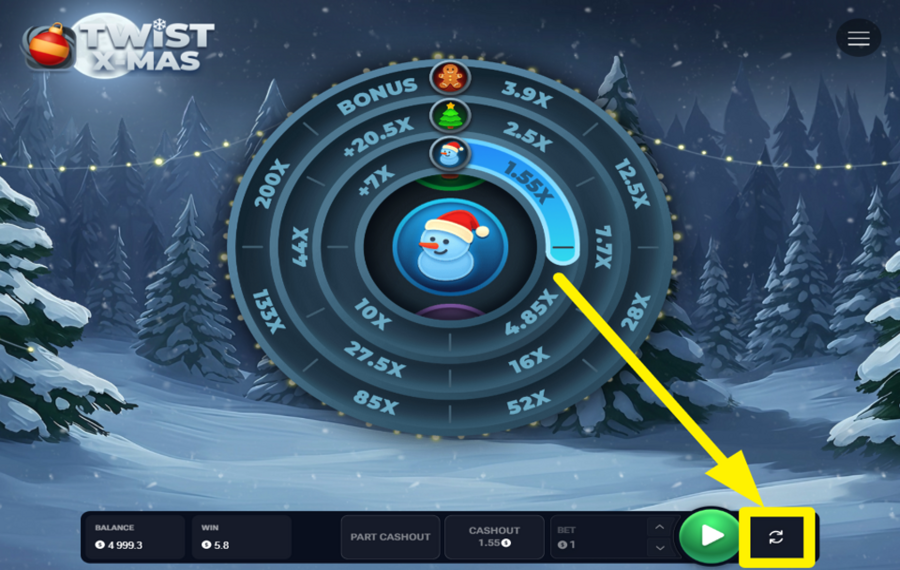 Twist Xmas ACTIVATE AUTOMATIC SPINS.