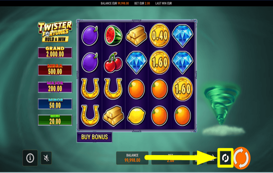 Twister Fortunes Hold and Win GIRA AUTOMATICAMENTE.