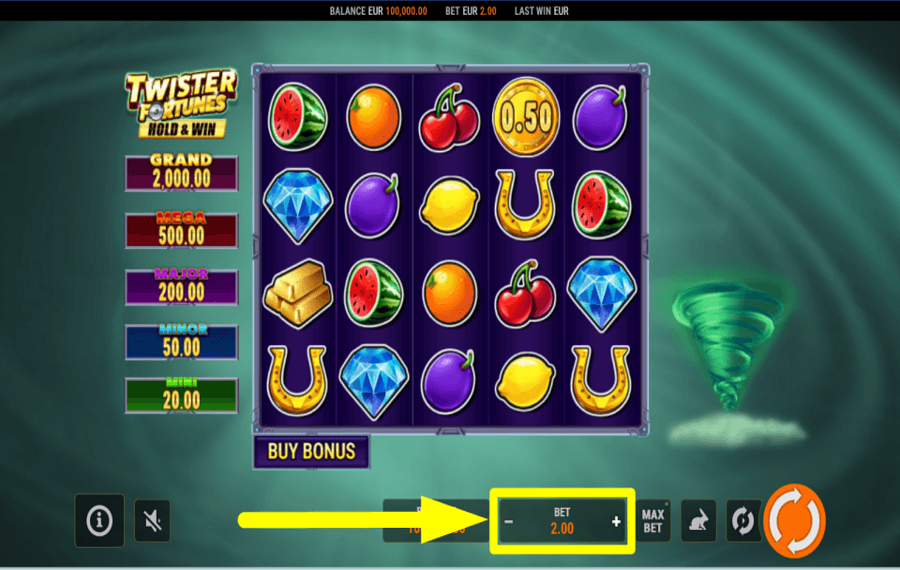 Twister Fortunes Hold and Win SCEGLI LA TUA PARTECIPAZIONE.