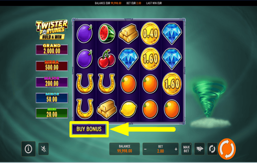 Twister Fortunes Hold and Win ACQUISTA PER OTTENERE BONUS.