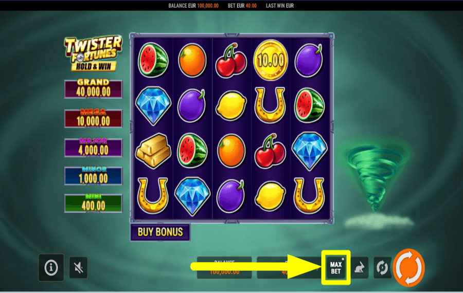 Twister Fortunes Hold and Win FISSA LA POSTA IN GIOCO ALTA.