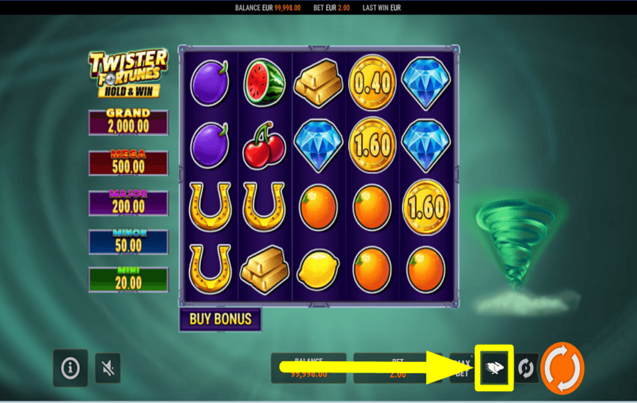 Twister Fortunes Hold and Win ACCELERA IL GIOCO.