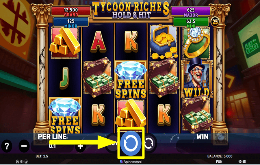 Tycoon Riches Hold and Hit SPIN FOR REWARDS.