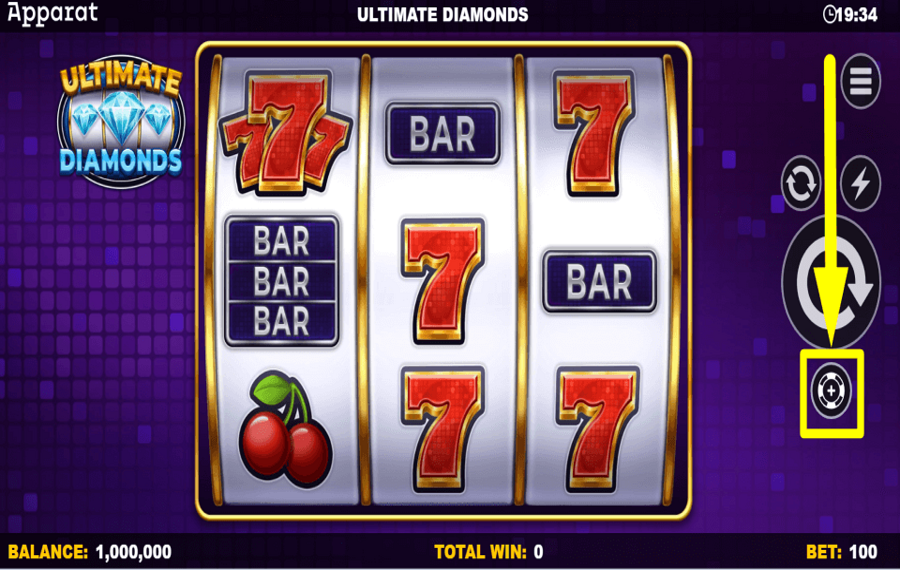 Ultimate Diamonds CONTROLA LA APUESTA.