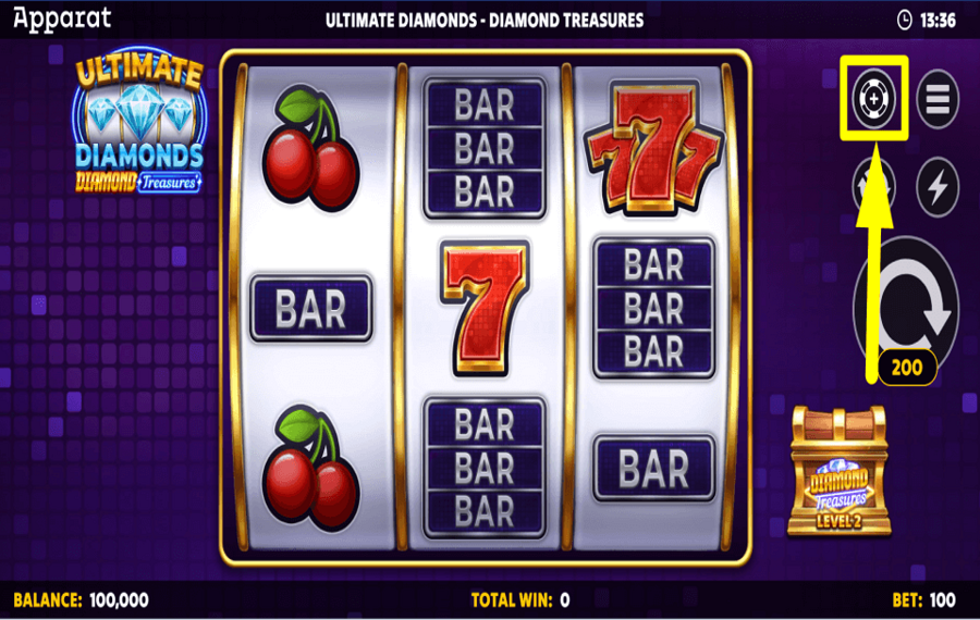 Ultimate Diamonds Diamond Treasures CHOOSE YOUR WAGER.