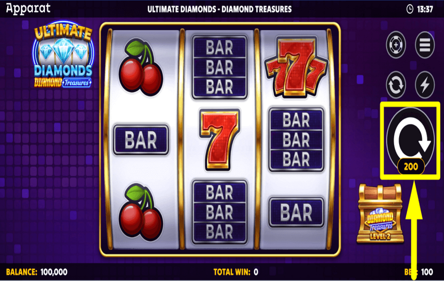 Ultimate Diamonds Diamond Treasures COMMENCE GAMBLING.