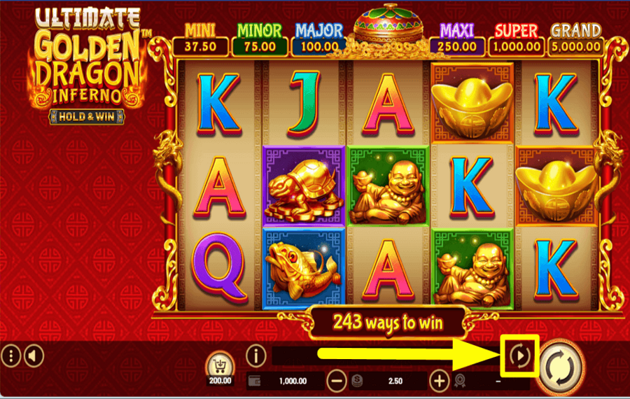 Ultimate Golden Dragon Inferno Hold and Win AVVIA LA RIPRODUZIONE AUTOMATICA.