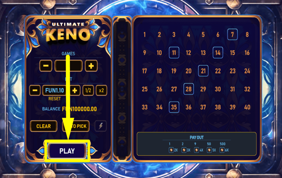 Ultimate Keno JOUEZ POUR GAGNER.