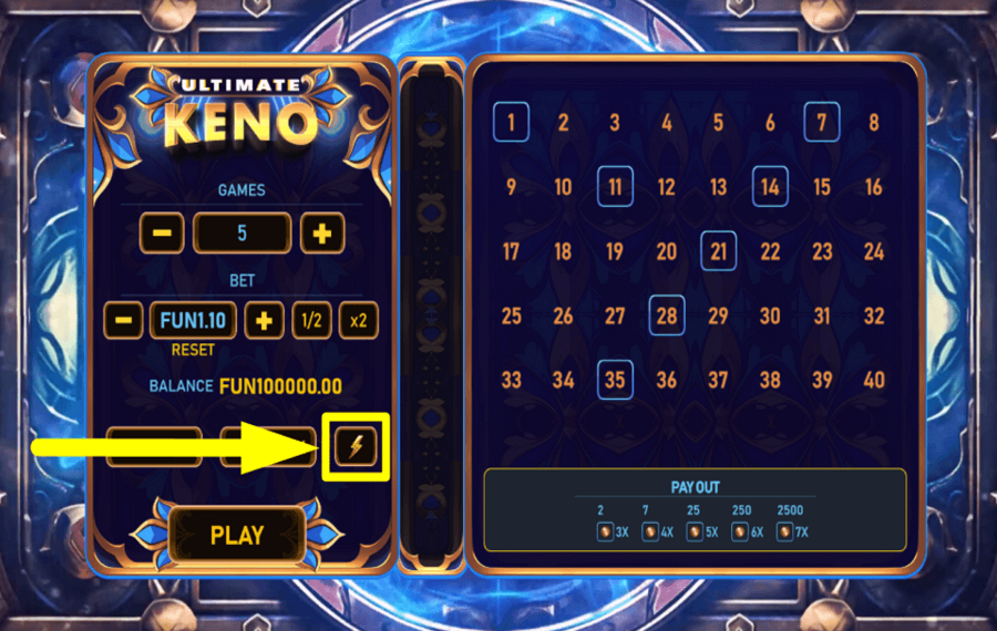 Ultimate Keno PROCÉDEZ RAPIDEMENT.