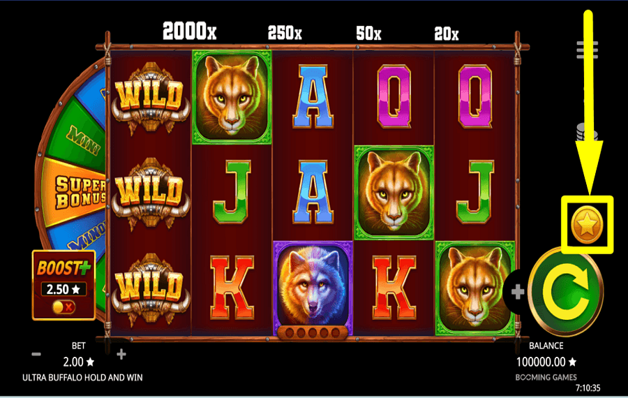 Ultra Buffalo Hold and Win ACQUÉRIR DES BONUS.