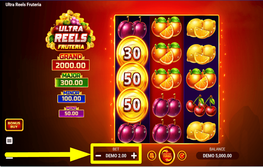 Ultra Reels Fruteria CHOISISSEZ VOTRE MISE.