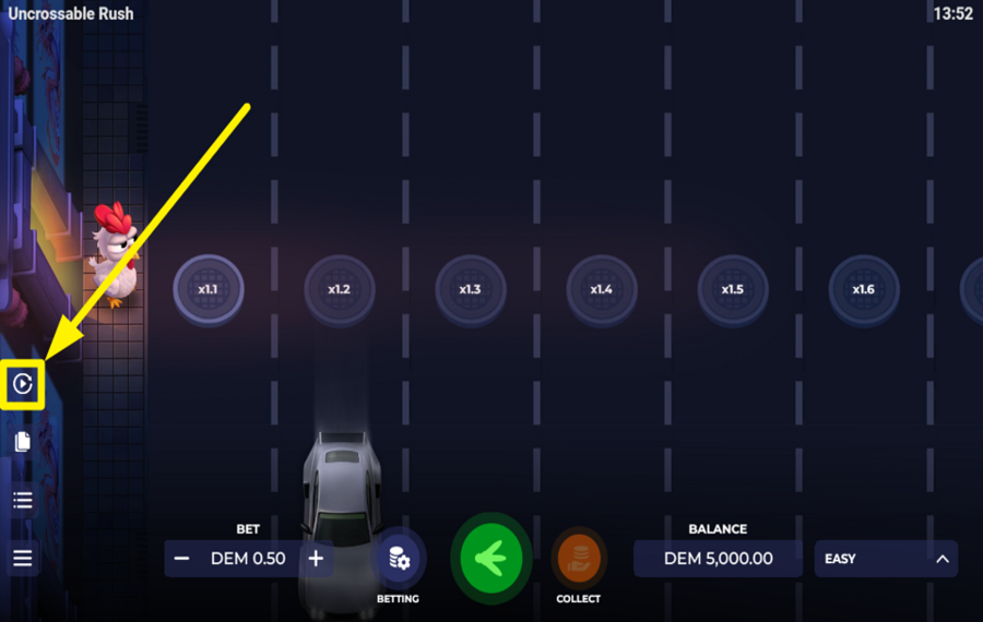 Uncrossable Rush UTILIZE AUTOPLAY.