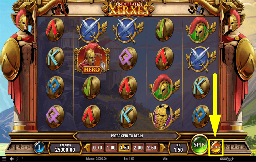 Undefeated Xerxes INICIAR GIROS AUTOMÁTICOS.