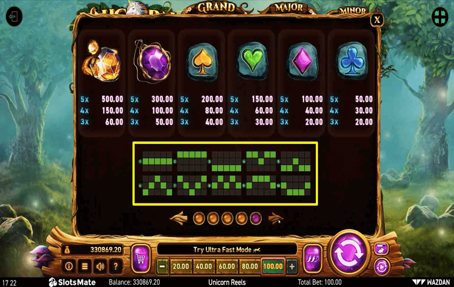 Unicorn Reels Choose the paylines.