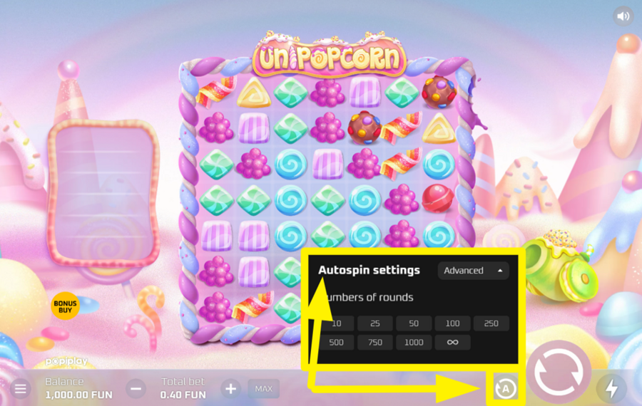 Unipopcorn DISPARA JUEGO AUTOMÁTICO.
