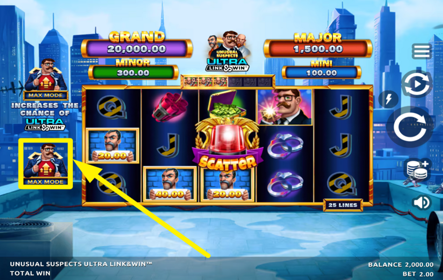 Unusual Suspects Ultra Link and Win APPROFITTA DELLA MODALITÀ MAX.