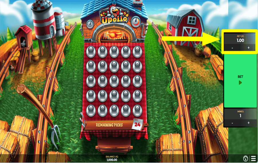 Upollo Mines SÉLECTIONNEZ VOTRE MISE TOTALE.