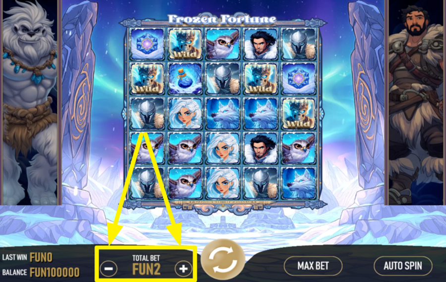 Urgent Games Frozen Fortune DETERMINE YOUR BET.