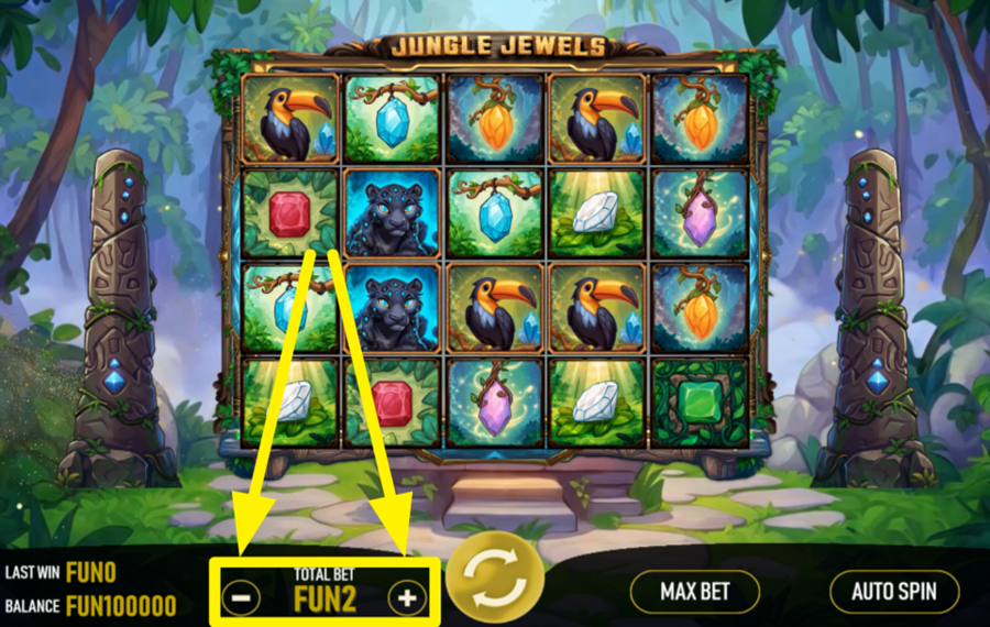 Urgent Games Jungle Jewels ОПРЕДЕЛИТЕ СВОЮ СТАВКУ.