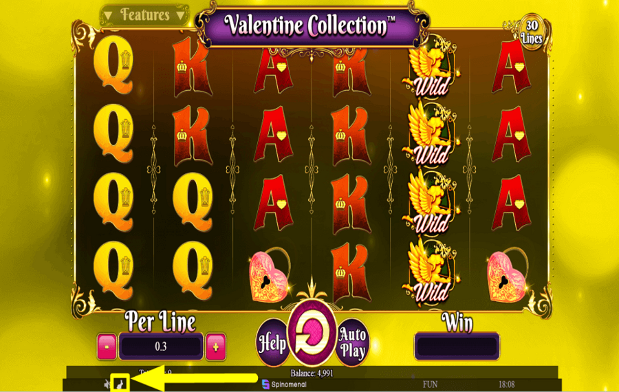 Valentine Collection 30 Lines CONTROLA LA VELOCIDAD DEL JUEGO.