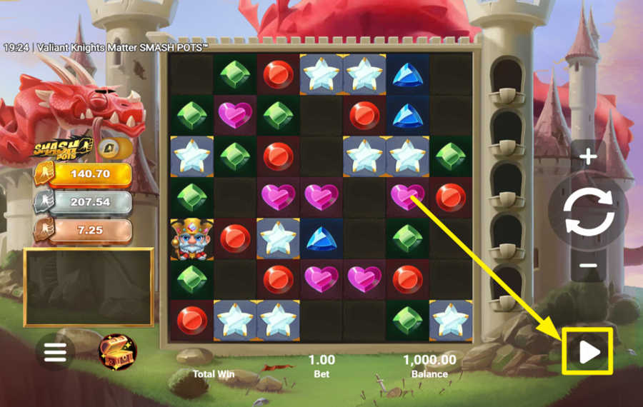 Valiant Knights Matter Smash Pots UTILIZZA LA RIPRODUZIONE AUTOMATICA.