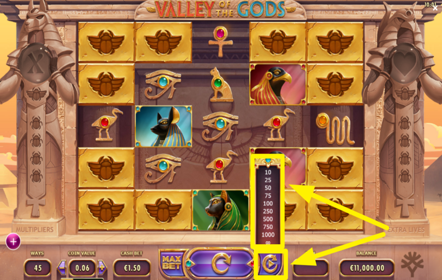 Valley of the Gods ELIGE GIROS AUTOMÁTICOS.