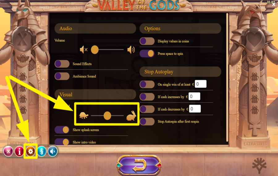 Valley of the Gods AJUSTE LA VELOCIDAD DE MOVIMIENTO DEL CARRETE.